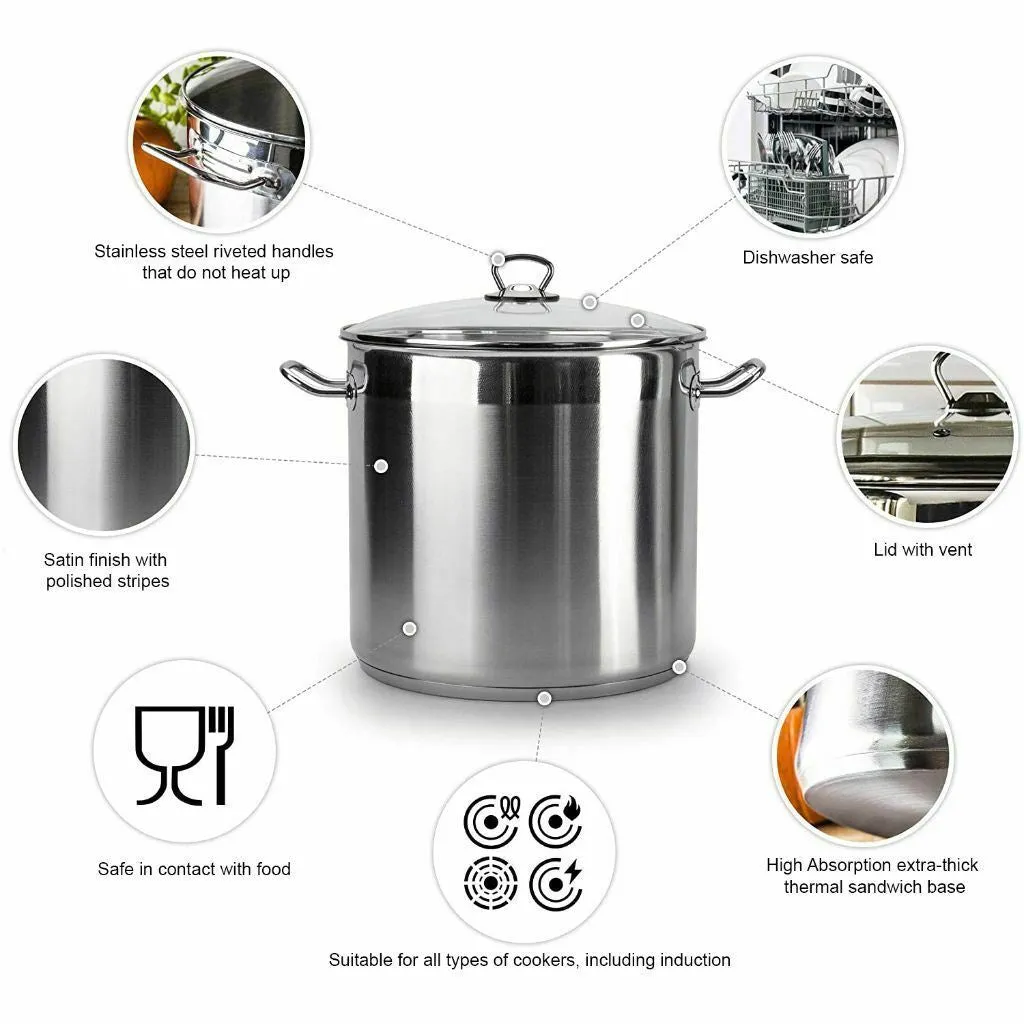 10 Litre Stock Pot With Glass Lid