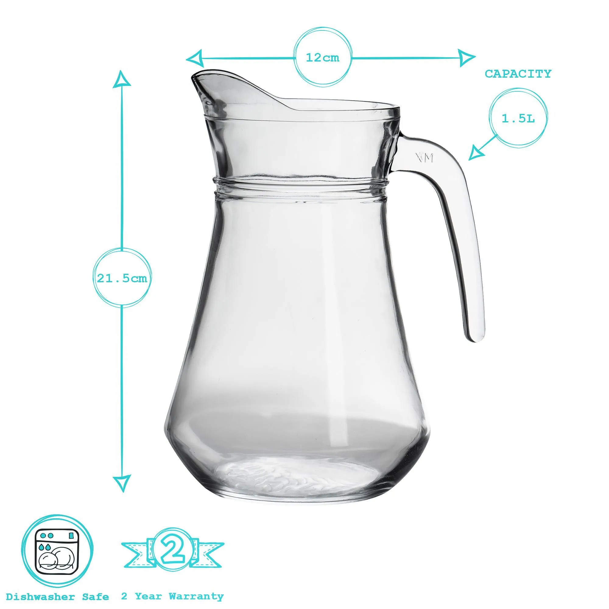 1.5L Brocca Glass Water Jug - By Argon Tableware