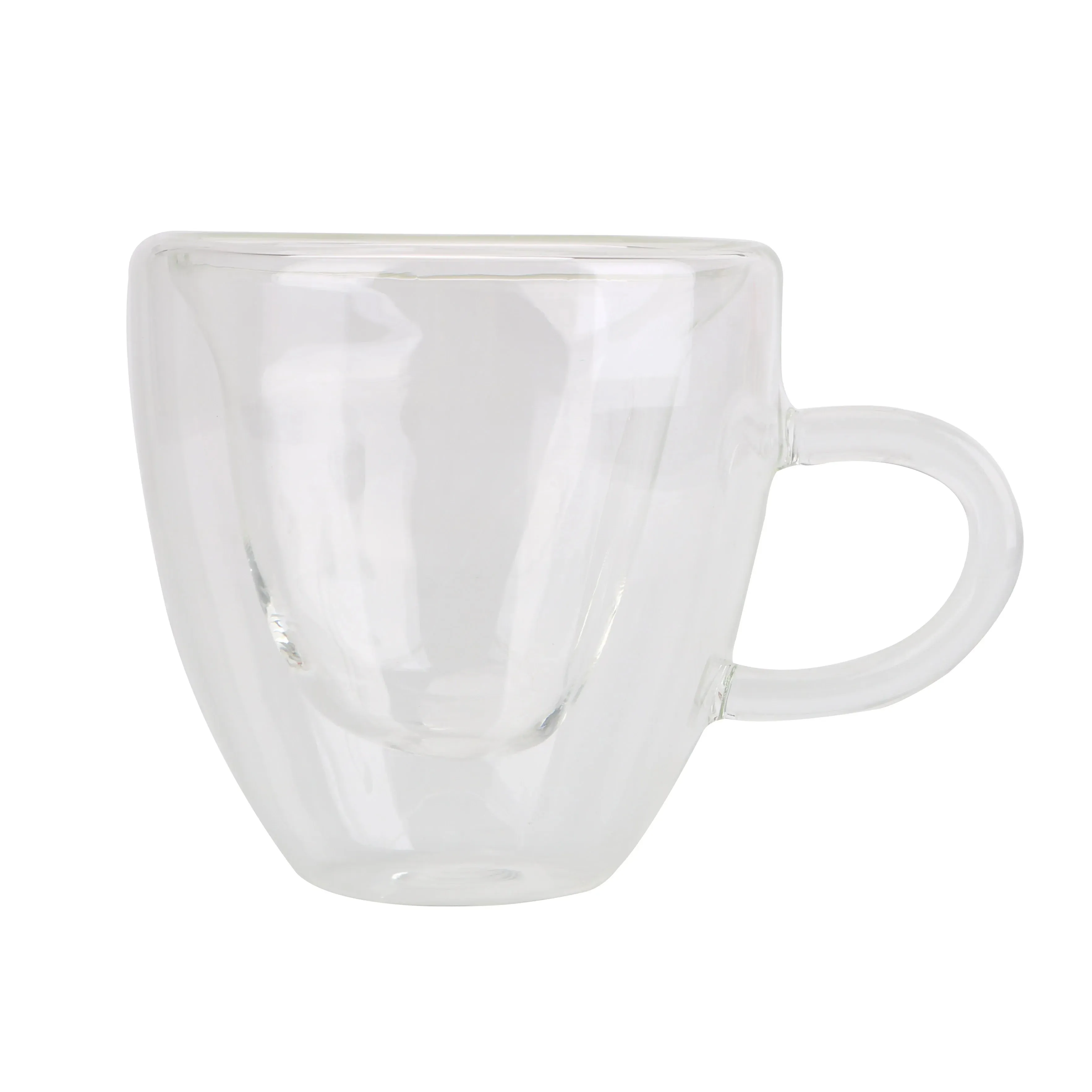 180ml/240ml Heart Shaped Double Layer Glass Drinking Cup