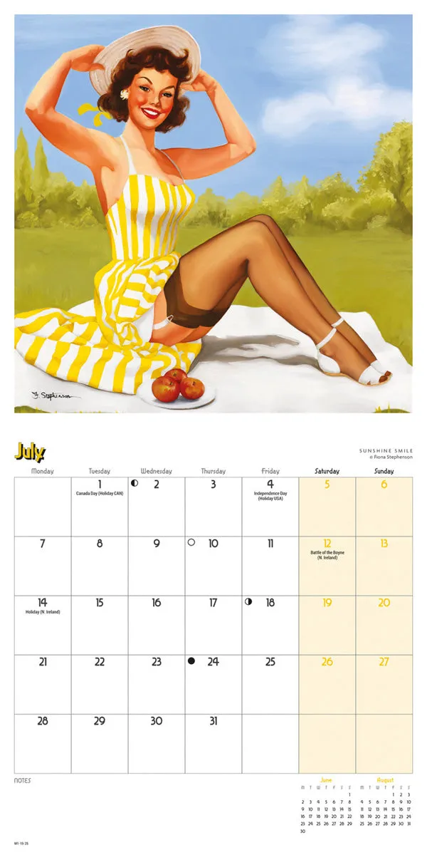 2025 Pin Ups Mini Wall Calendar