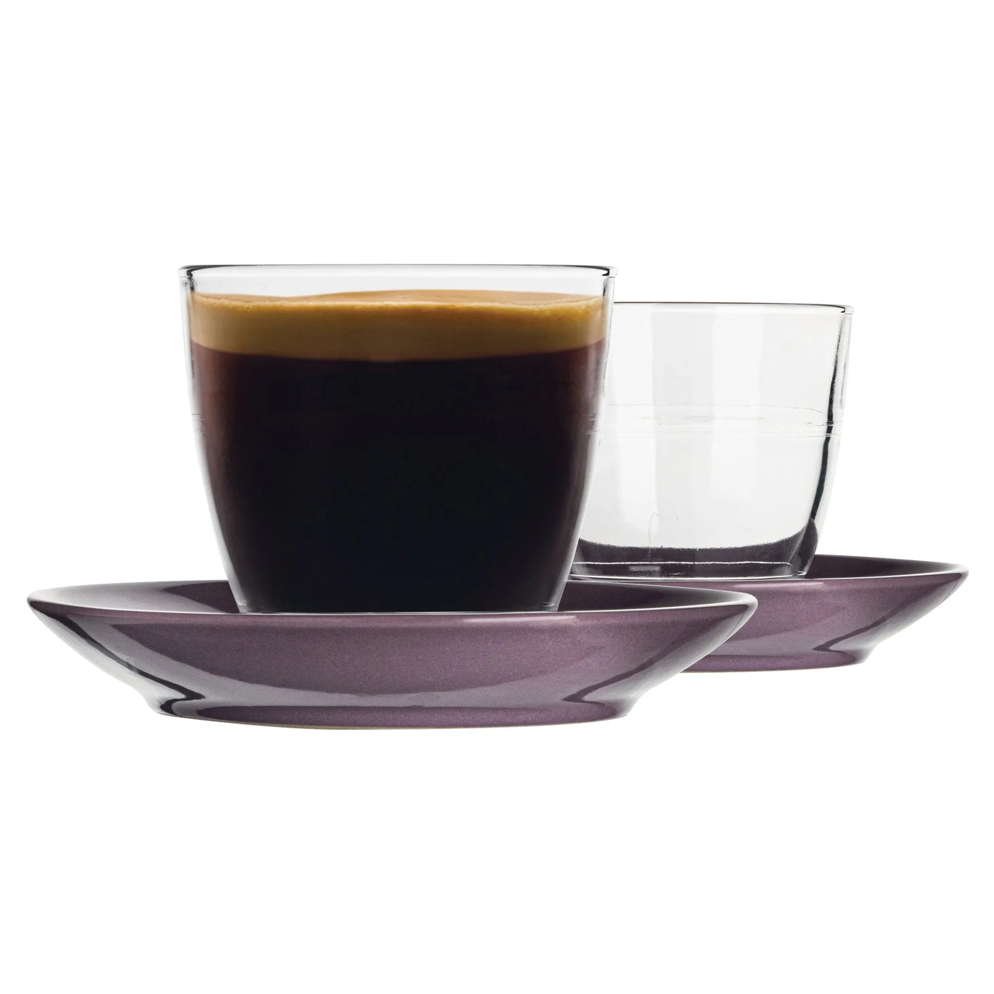 220ml Gigogne Glass Coffee Cups & Saucers - Pack of Six - By Duralex