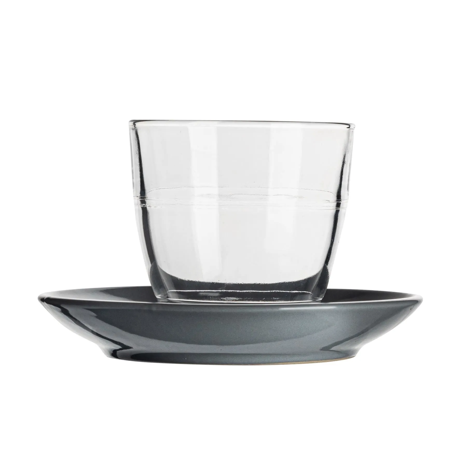 220ml Gigogne Glass Coffee Cups & Saucers - Pack of Six - By Duralex