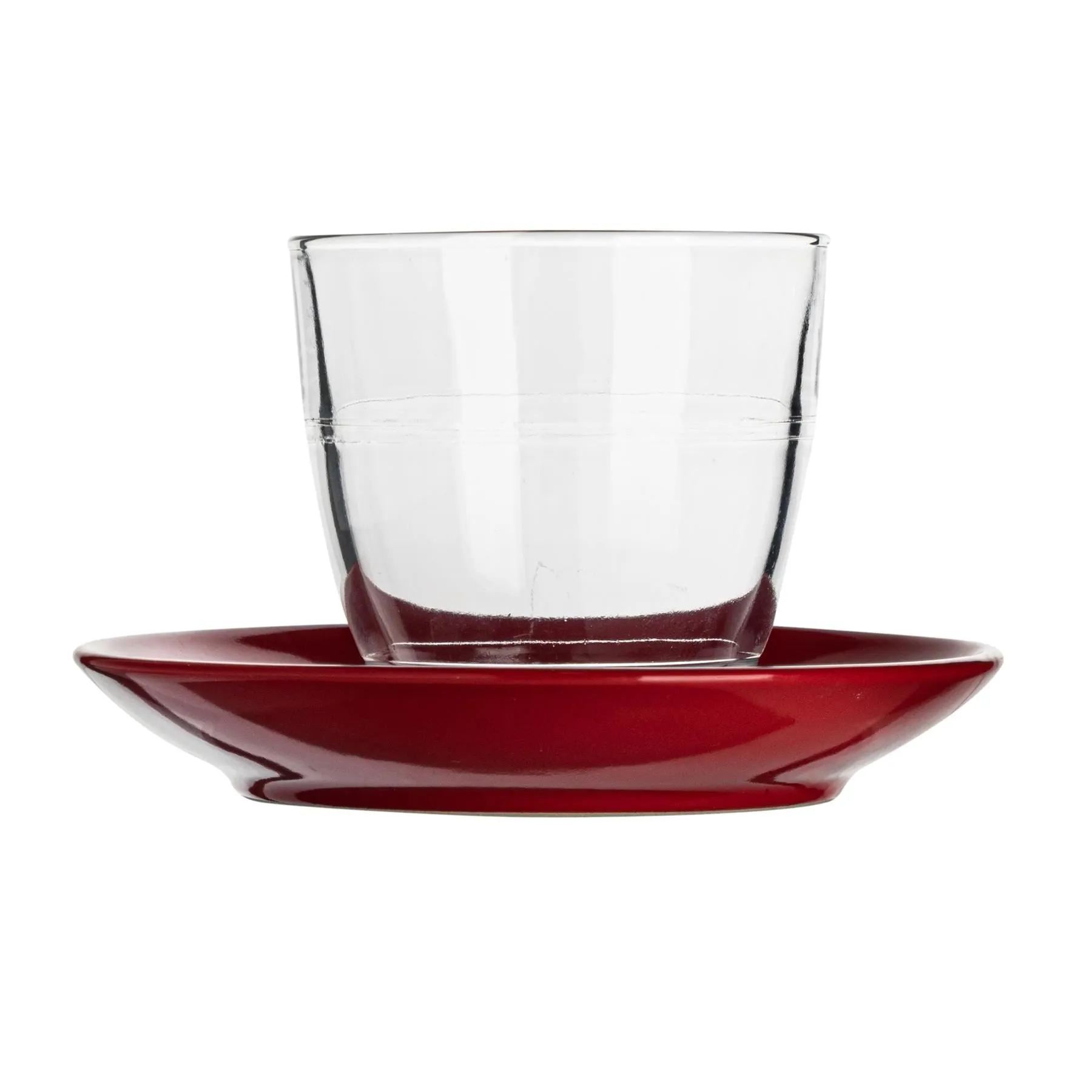 220ml Gigogne Glass Coffee Cups & Saucers - Pack of Six - By Duralex