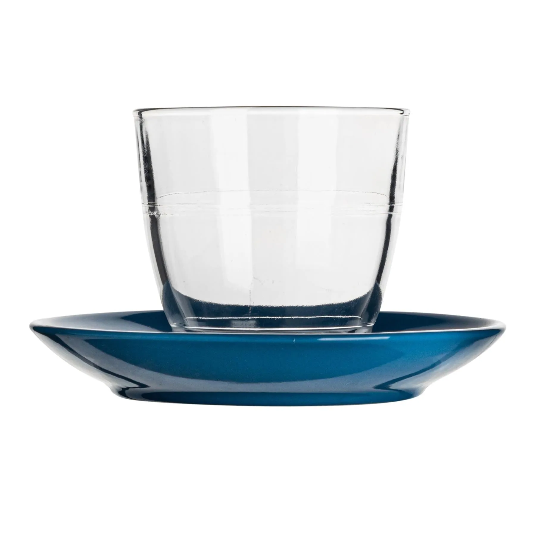 220ml Gigogne Glass Coffee Cups & Saucers - Pack of Six - By Duralex