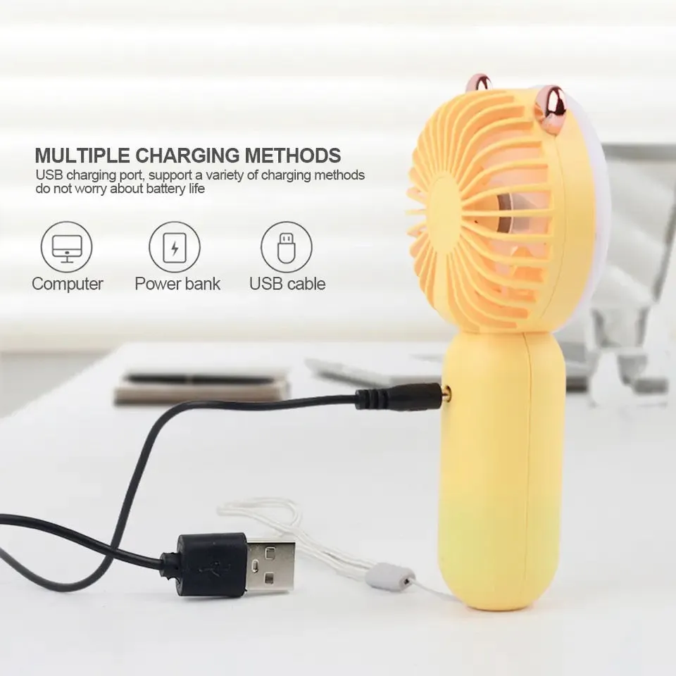 2IN1 CUTE MINI FAN   LED LIGHT