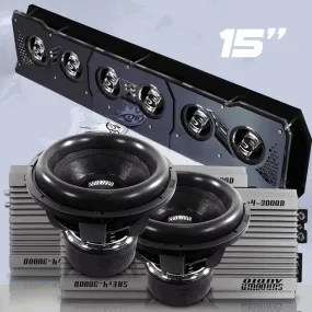 2x Sundown Audio SAEv4-3000.1D   2x Z-Series ZV6 15" D2   FREE Reflective BIG FAT Fannie