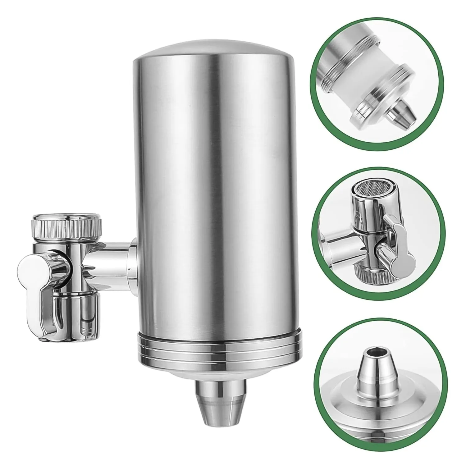 304 Stainless & Steel Faucet Mount Water Filter, Water Purifier (1 Set)