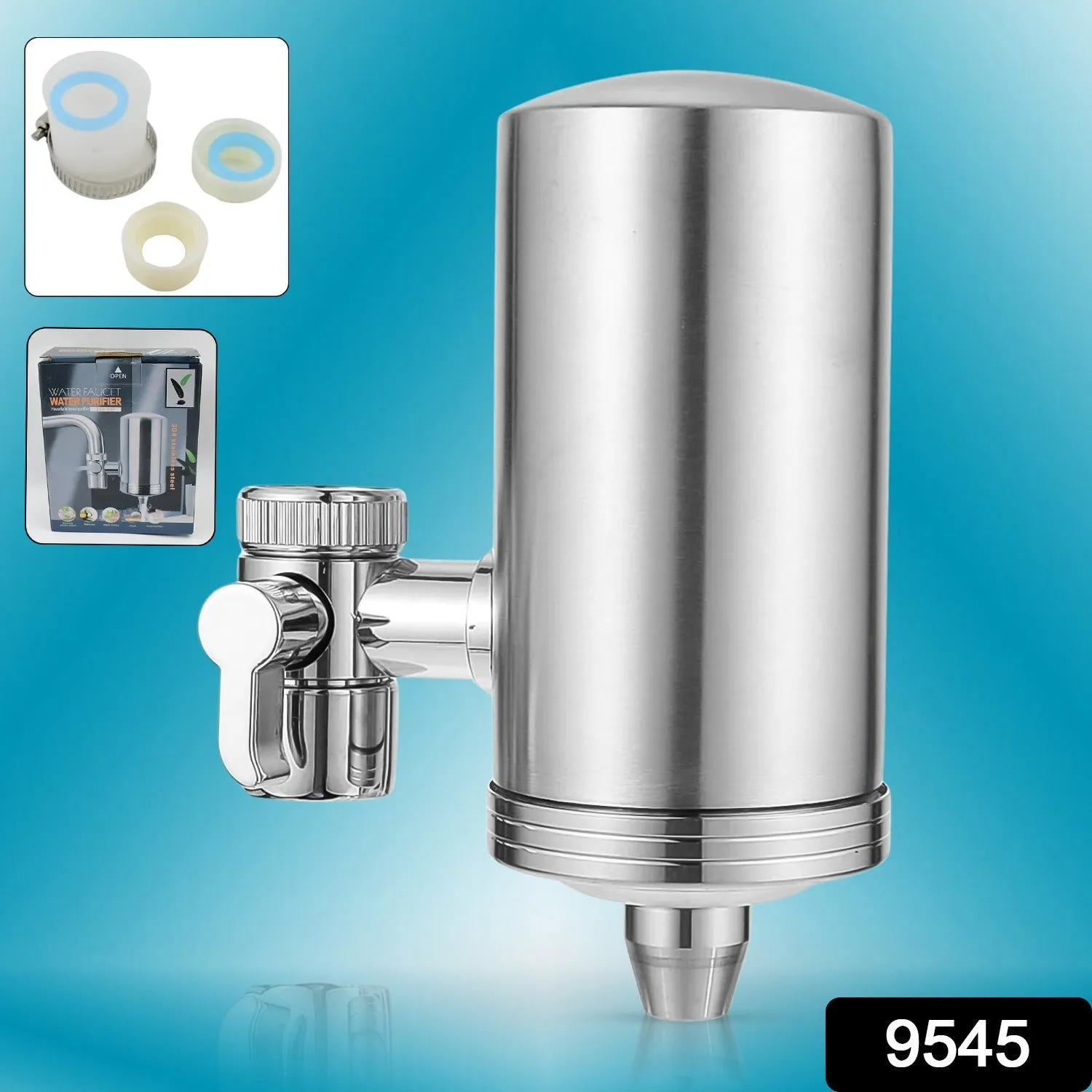 304 Stainless & Steel Faucet Mount Water Filter, Water Purifier (1 Set)