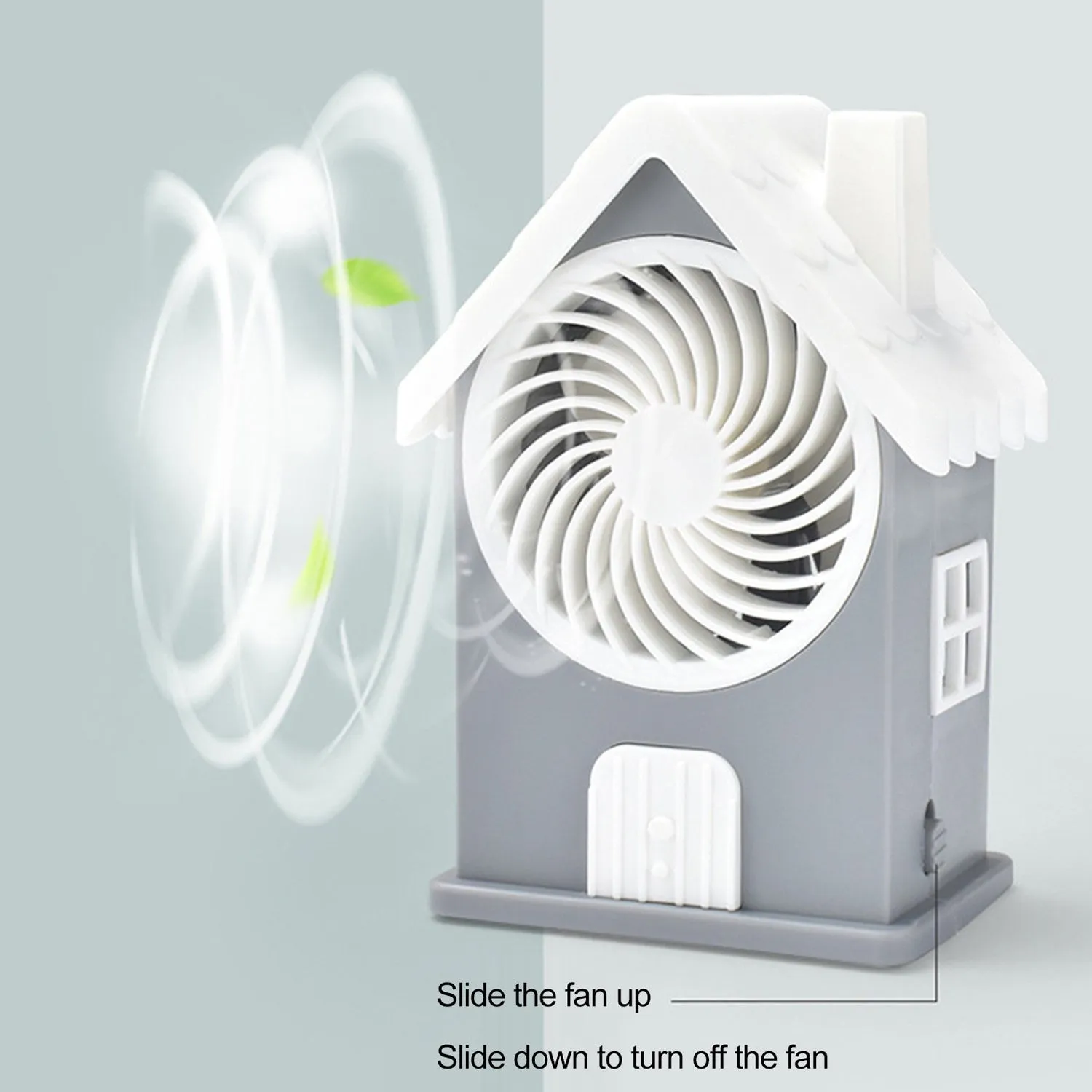 4799 Mini House Fan House Design Rechargeable Portable Personal Desk Fan For Home , Office & Kids Use (Battery Not Include)