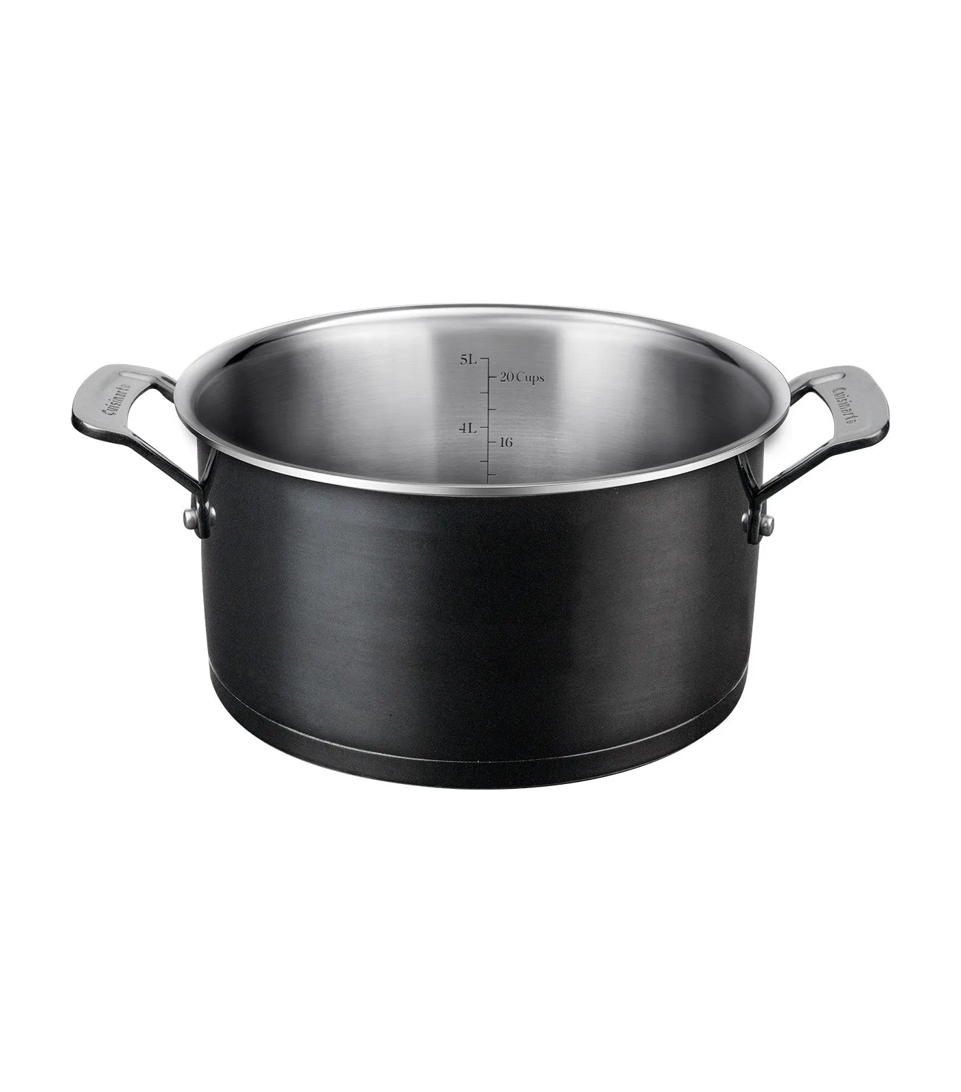 6-Quart Stainless Steel Covered Stockpot Black Mica Shine