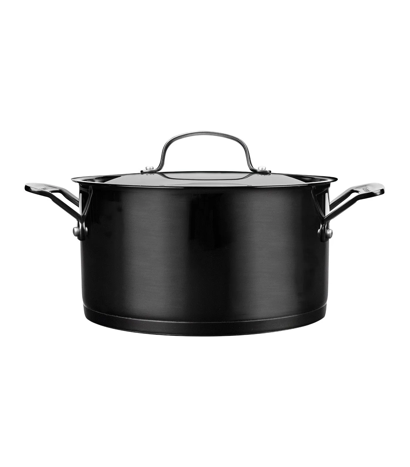 6-Quart Stainless Steel Covered Stockpot Black Mica Shine