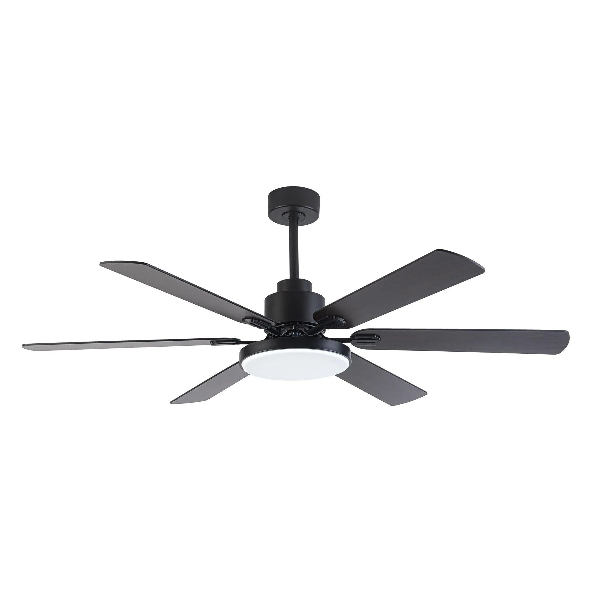 60" Industrial DC Motor Downrod Mount Reversible Ceiling Fan with Lighting and Remote Control