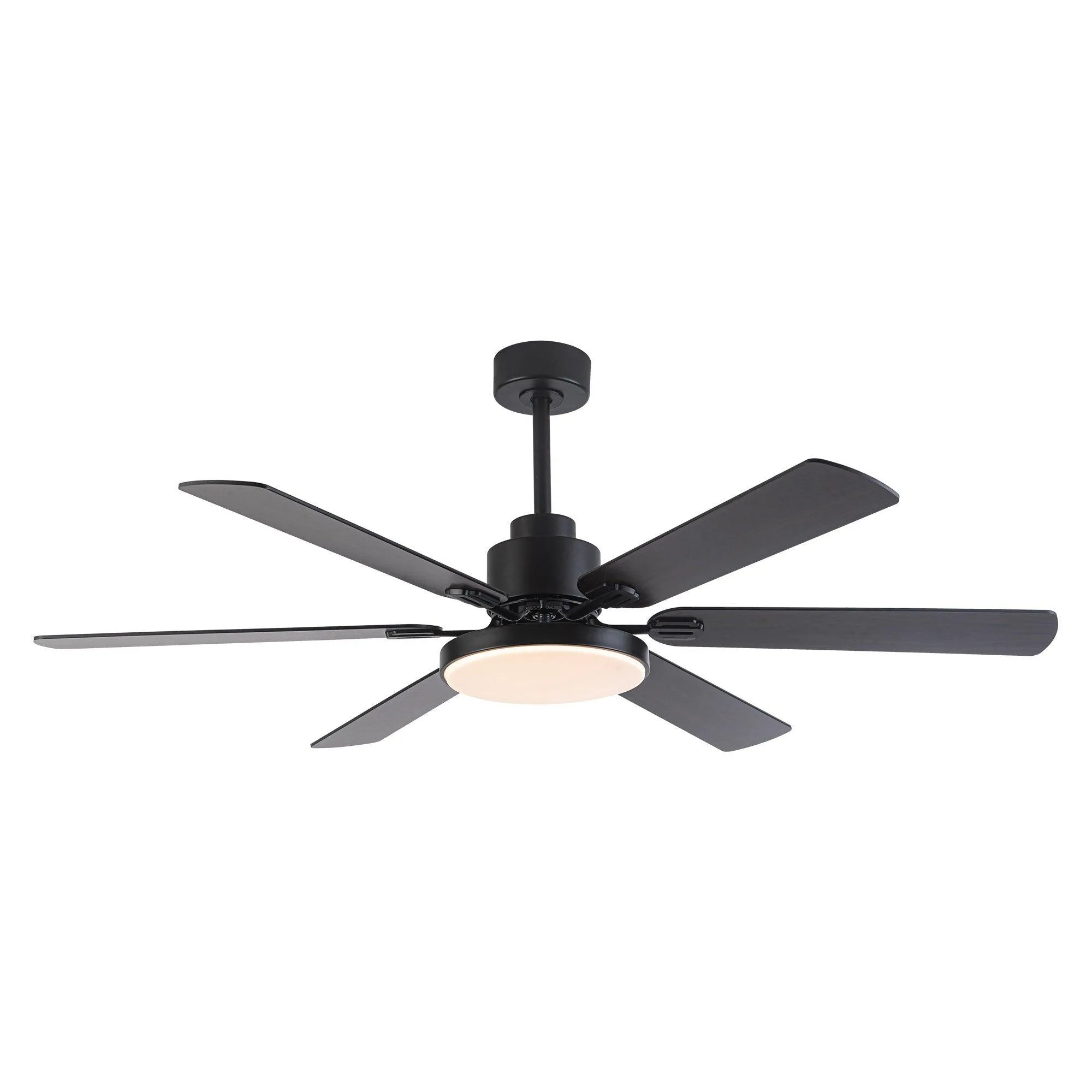 60" Industrial DC Motor Downrod Mount Reversible Ceiling Fan with Lighting and Remote Control