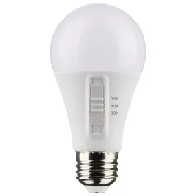 A19 LED Bulb, 14 Watts, 1500 Lumens, Selectable 30K|40K|50K, 100W Equal, E26 Medium Base