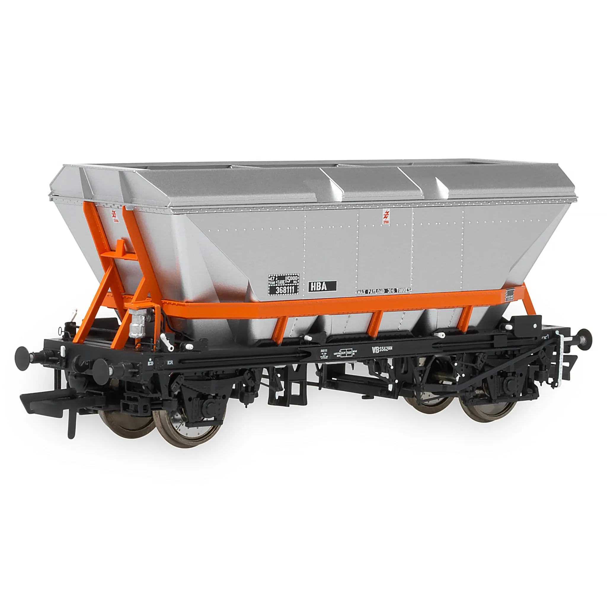 Accurascale ACC2591HBA-LH1 OO HBA MGR Coal Hopper With Canopy Loadhaul Orange Cradle (3pcs Per Pack)