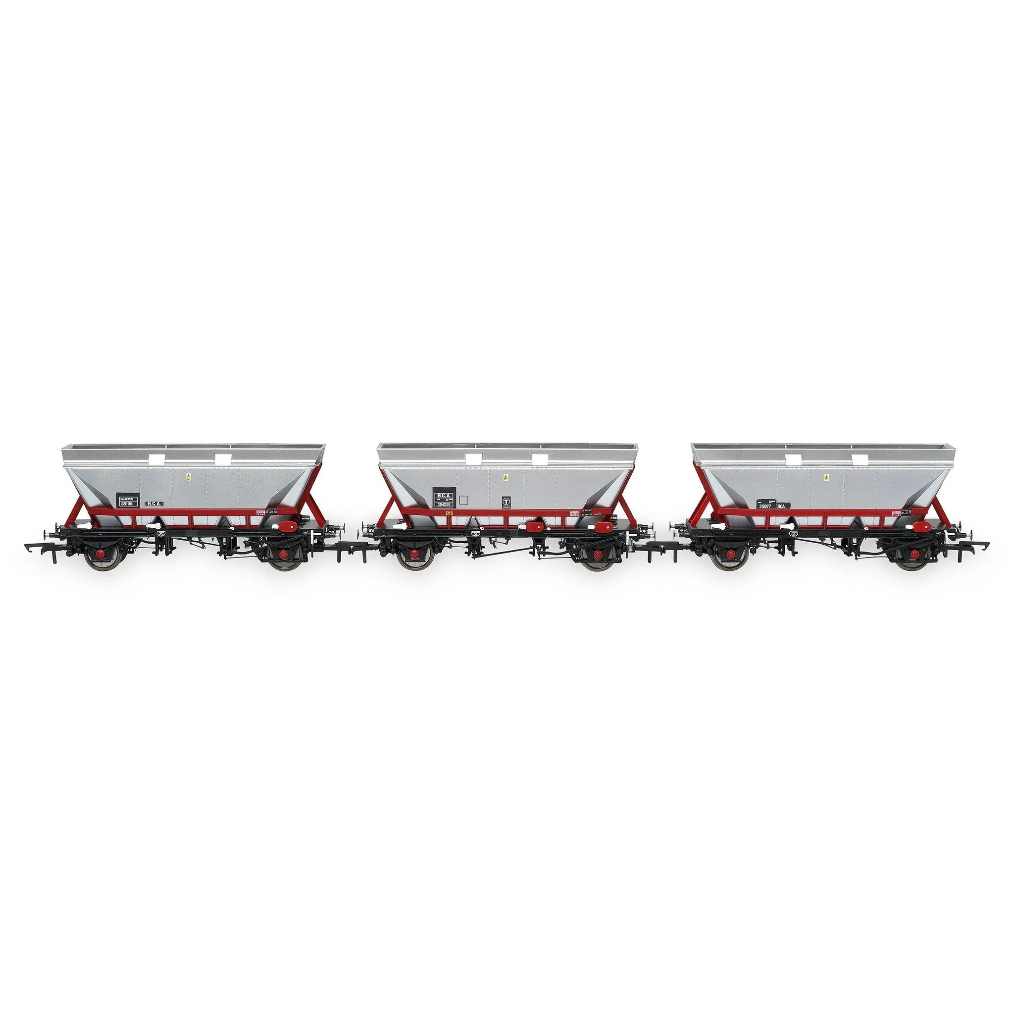 Accurascale ACC2596HCA-EWS2 OO HCA MGR Coal Hopper with Canopy with EWS Maroon Cradle (3pcs Per Pack)