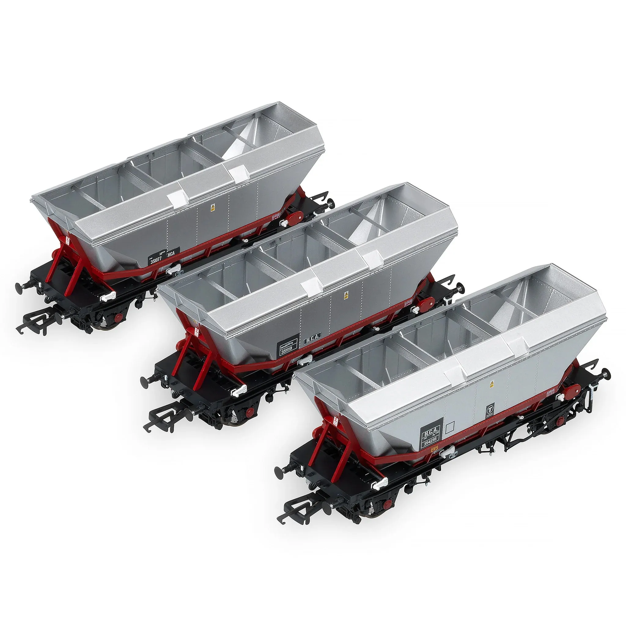 Accurascale ACC2596HCA-EWS2 OO HCA MGR Coal Hopper with Canopy with EWS Maroon Cradle (3pcs Per Pack)