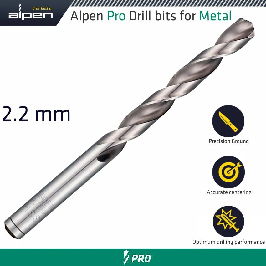 ALPEN ALPEN Pro 2.2 MM HSS drill DIN 338 RN 135 WITH SPLIT POINT BULK ALP9540022