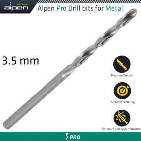 ALPEN ALPEN PRO HSS DRILL DIN 338 RN 135 WITH SPLIT POINT 3.5MM BULK ALP9540035