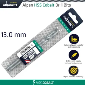 ALPEN HSS COBALT DRILL BIT 13MM ALP62313