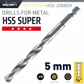 ALPEN HSS SUPER DRILL BIT HEX SHANK 5MM ALP95205