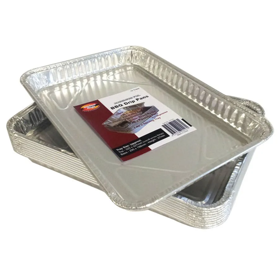 Aluminium BBQ Drip Trays - Pack of 10 | Outdoor Magic