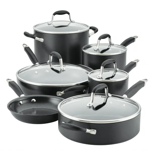 Anolon Advanced Home Hard-Anodized Nonstick Cookware Set, 11-Piece,