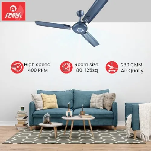 Aparna Smart 1200 mm (48 inch) High-Speed Ceiling Fan (Metallic Blue)