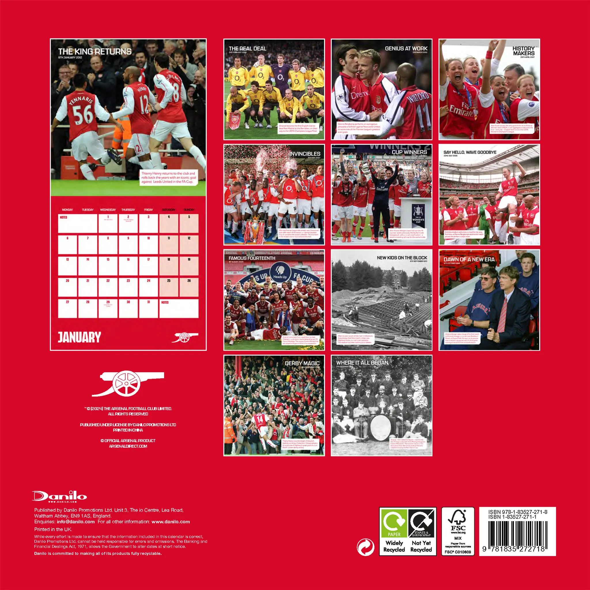 Arsenal Wall 2025 Calendar