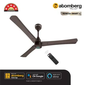 Atomberg Renesa  1200 mm BLDC Motor with Remote 3 Blade Ceiling Fan Earth Brown,