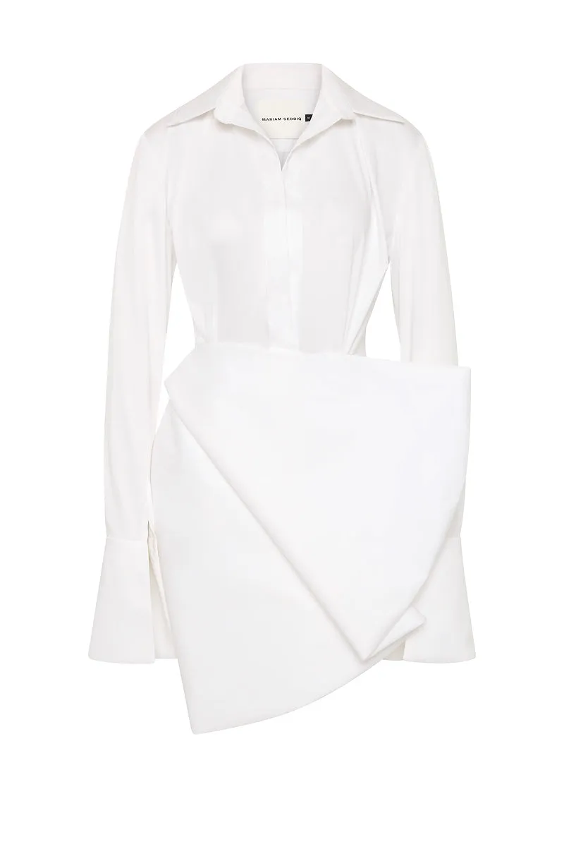 Axel Cotton Fan Mini Shirt Dress