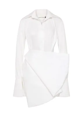 Axel Cotton Fan Mini Shirt Dress