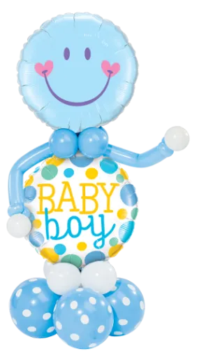 Baby Boy Dots Sweet Smile Balloon Arrangement