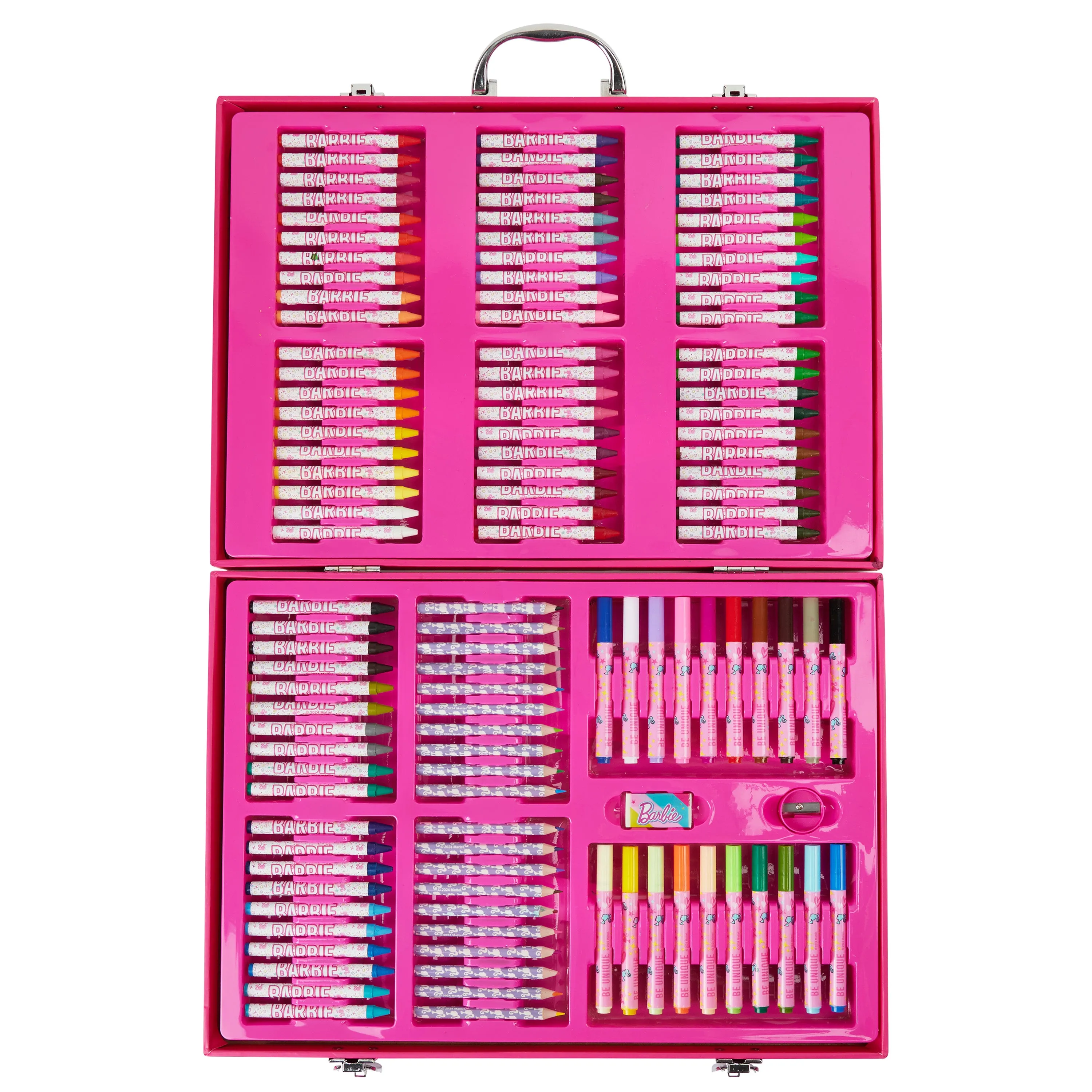 Barbie Art Supplies Set, 130  Pcs Girls Drawing Colouring Travel Case