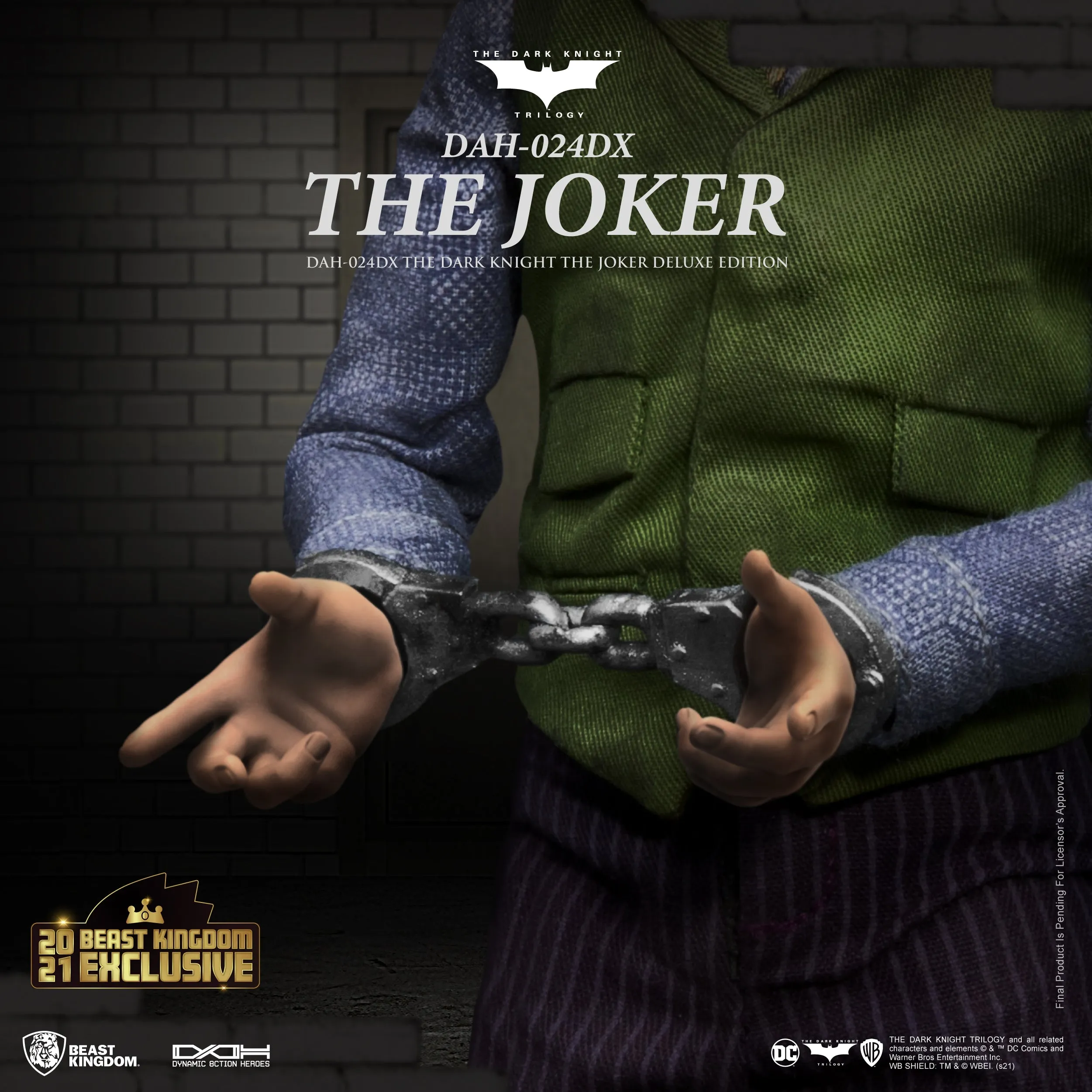 Beast Kingdom DAH-024DX DC Batman The Dark Knight: The Joker Deluxe Edition Dynamic 8ction Heroes Action Figure