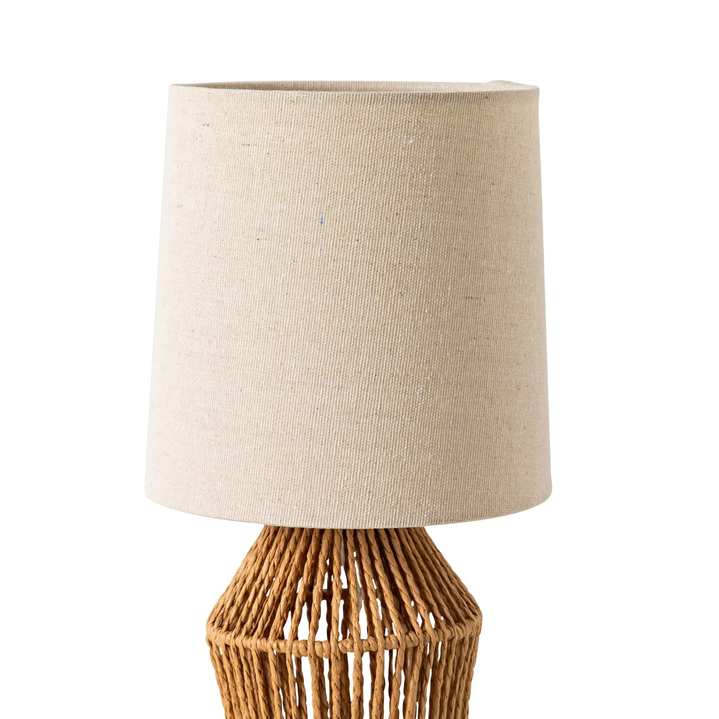 Beatrice Rattan Linen Table Lamp 32cm