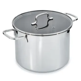 BergHOFF DiNA Helix Recycled 18/10 Stainless Steel 10.25" Stockpot 10.6qt., Glass Lid