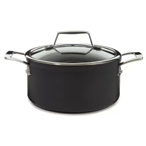 BergHOFF Essentials Nonstick Hard Anodized 8" Stockpot 3.3qt. With Glass Lid, Black