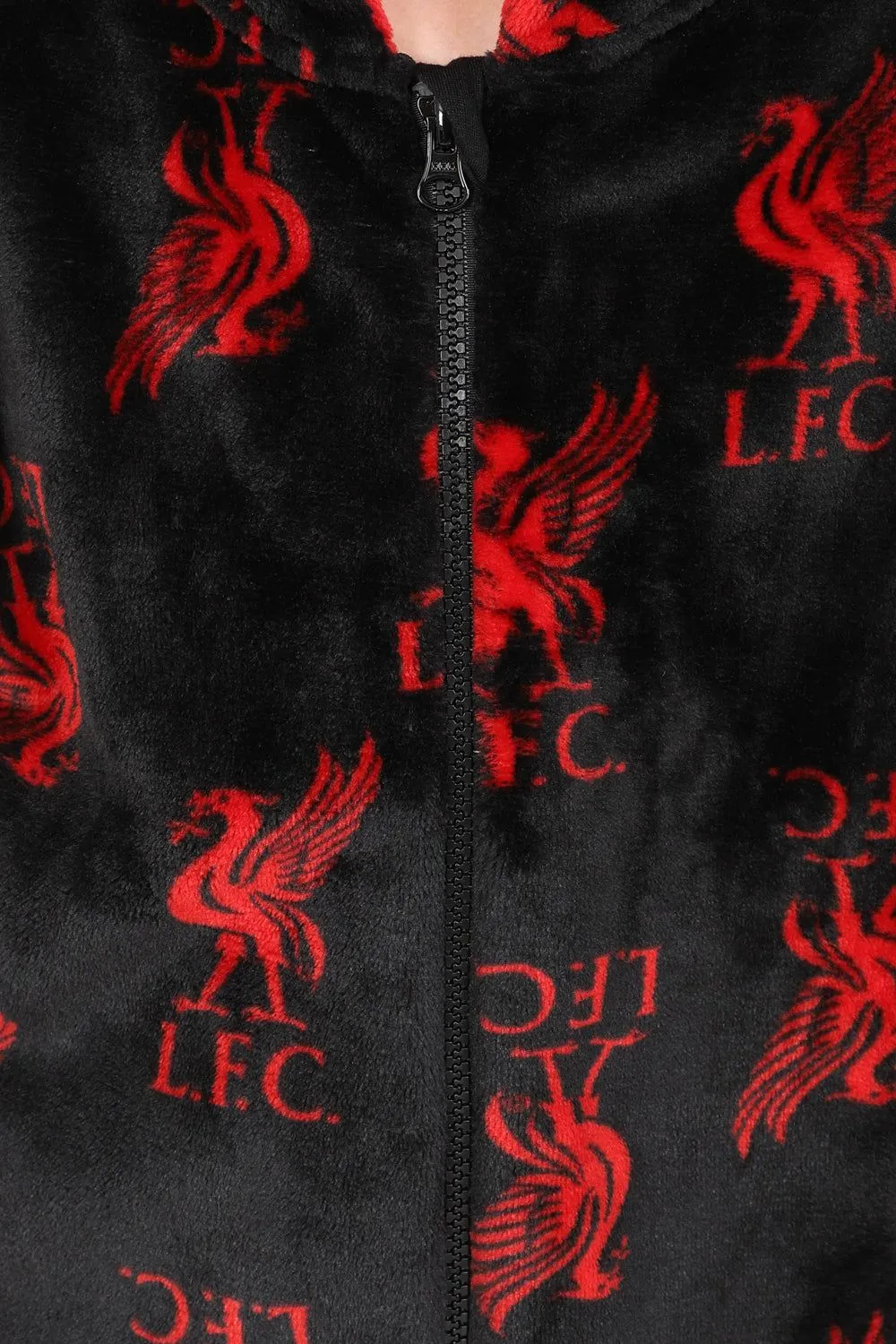 Black Liverpool Football Club Boys Fleece Sleepsuit Kids All in One