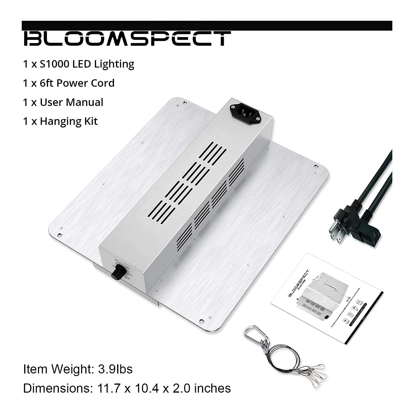 BLOOMSPECT S1000 LED Grow Light for Indoor Plants Full Spectrum with Samsung LEDs and Sosen Driver