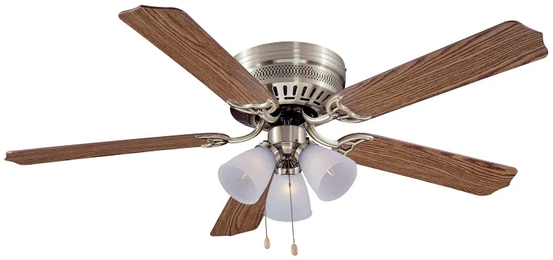 Boston Harbor CF-78049L Ceiling Fan Light Kit, 5-Blade, Antique Brass Housing, 52 in Sweep, MDF Blade, 3-Speed :EA: QUANTITY: 1