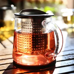 Brew-Stop Glass Teapot for Loose Leaf Tea 0.4L with Coaster