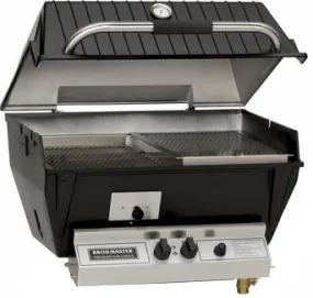 Broilmaster Qrave Series 27-Inch Built-In Natural Gas Grill with 1 Standard Burners in Black (Q3XN)