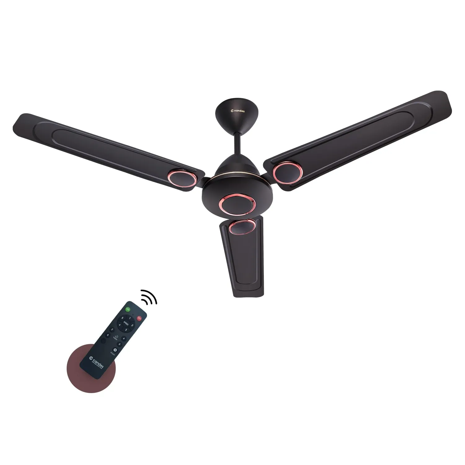 Candes Spiral Bldc Ceiling Fan 1200Mm / 48 Inch | Bee 5 stars Rated, Upto 65% Energy Saving, High Air Delivery & High Speed Ceiling Fans For Home | 2 1 Years Warranty | Coffee Brown