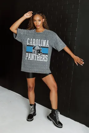 CAROLINA PANTHERS ON THE BALL MINI RHINESTONE SHORT SLEEVE CLASSIC TEE