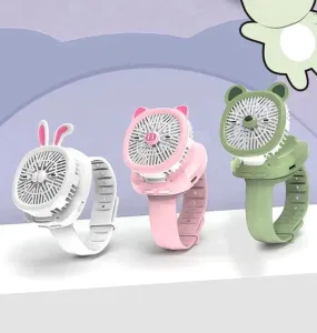 Cartoon Watch Portable Mini Fan with USB Rechargeable