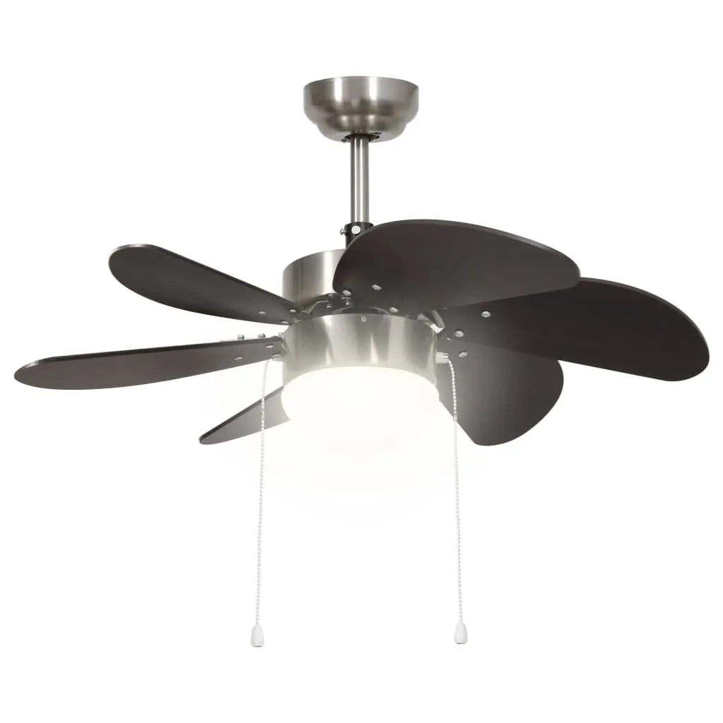 Ceiling Fan with Light 76 cm Dark Brown