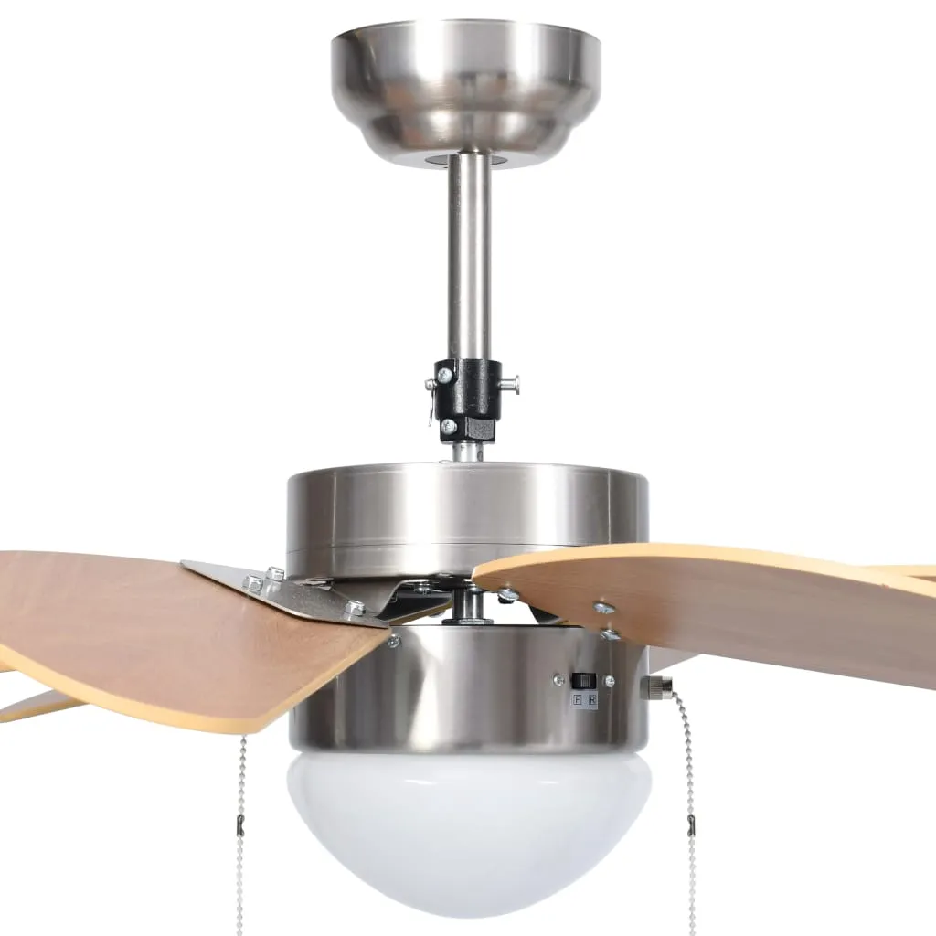 Ceiling Fan with Light 76 cm Light Brown