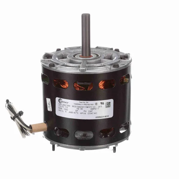 Century Direct Drive Motor, 1550 RPM, 1/6 HP, 115 V, 42 Frame, Open Air Over