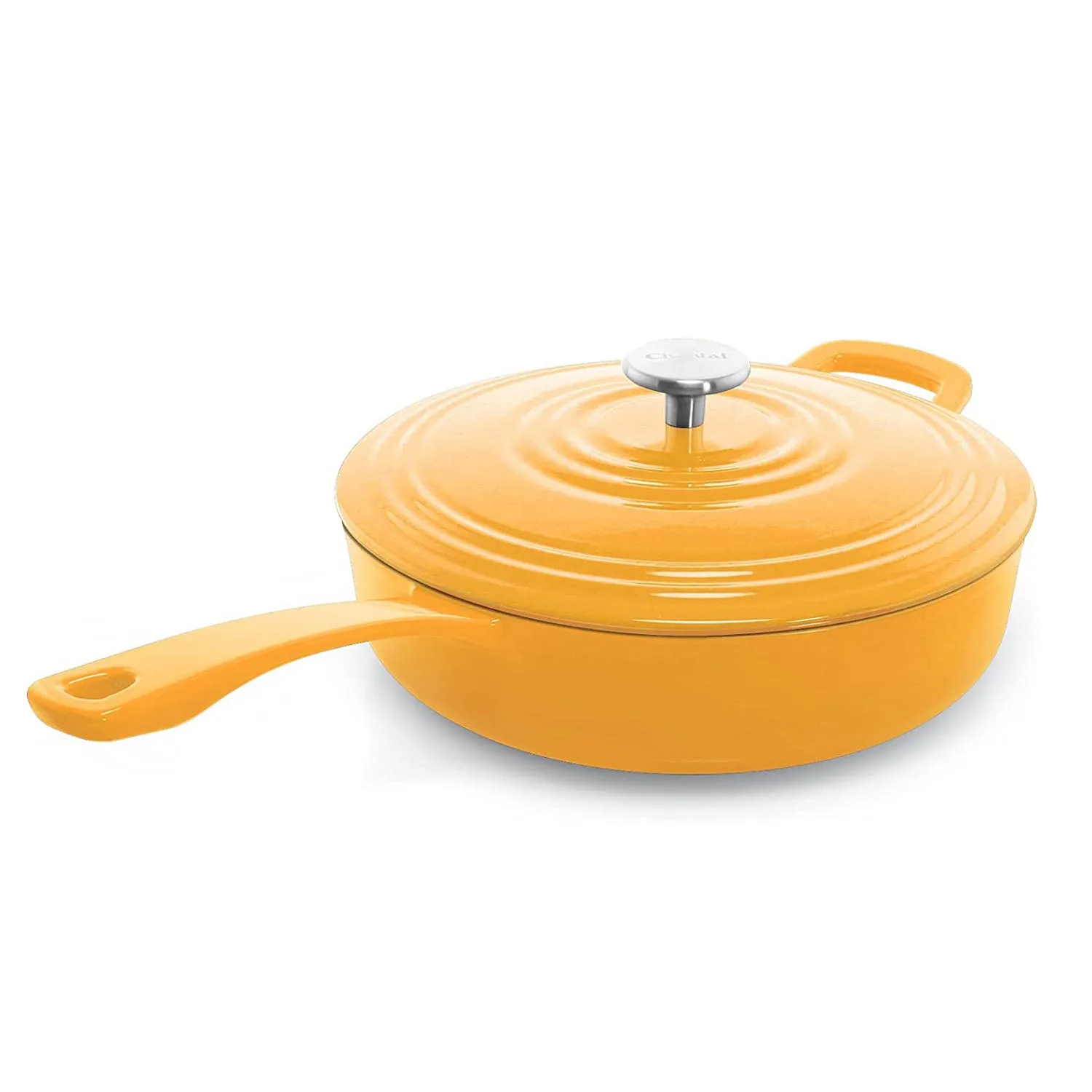 Chantal Enameled Cast Iron Cookware, 4 quart Saute Skillet, Marigold